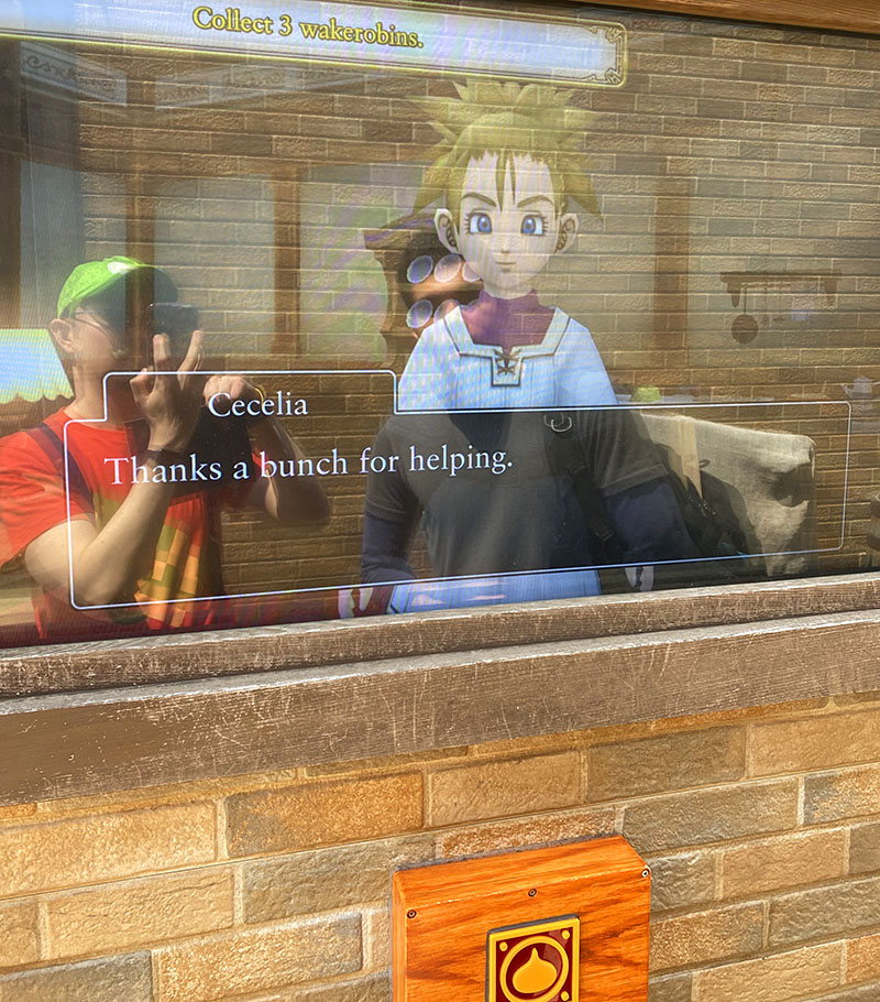 Interação com NPC na Dragon Quest Island